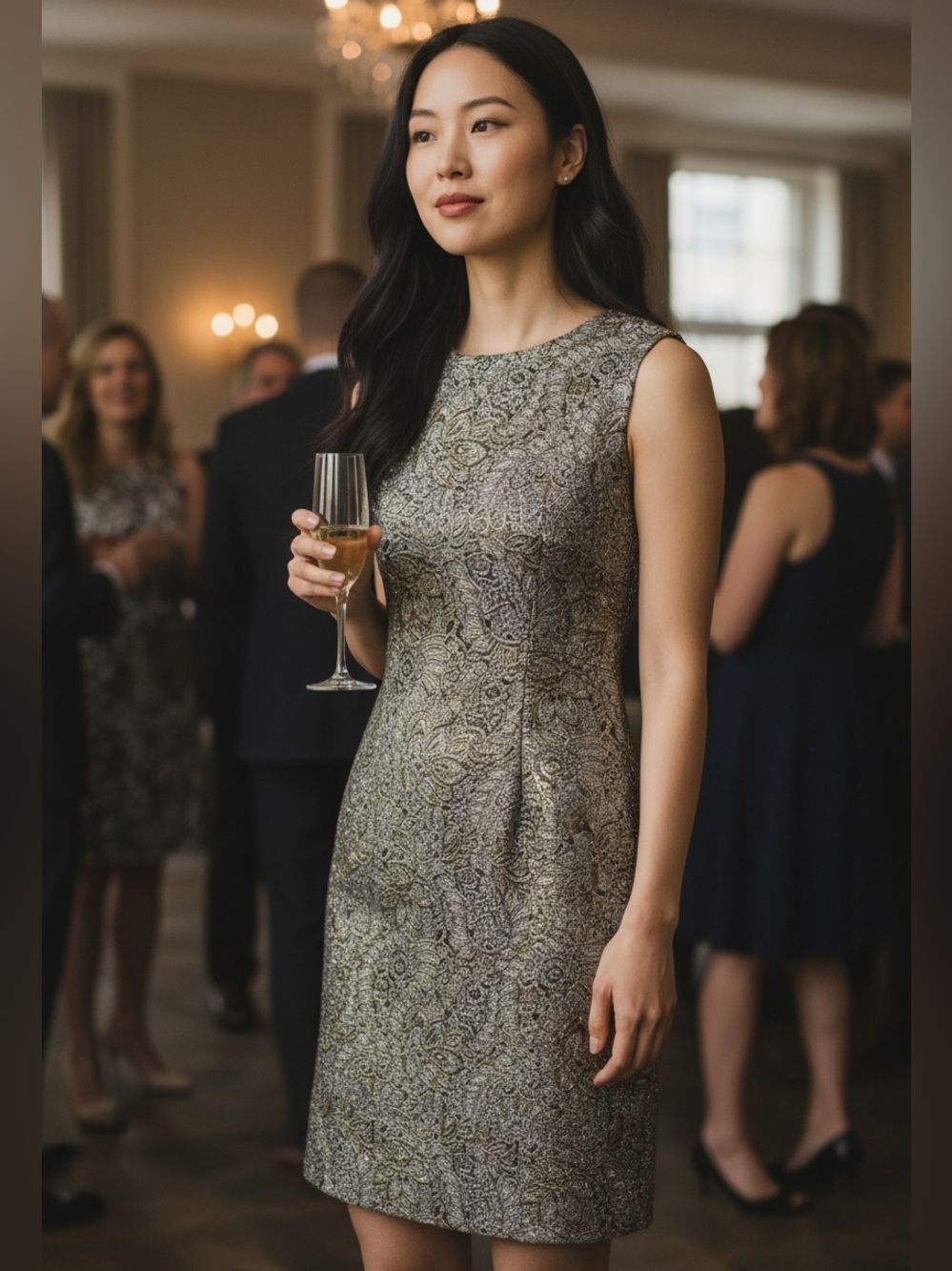 Ann Taylor Brocade Sheath Dress